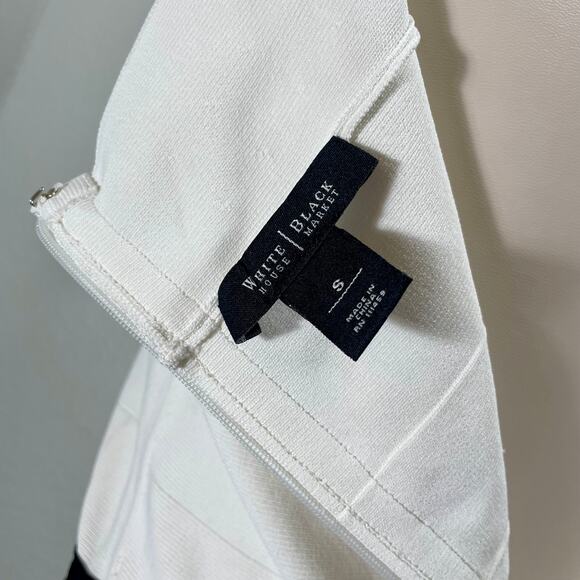 WHBM Boatneck Colorblock Knit Sweater Dress Fit & Flare Size Short Sleeve Small - Picture 6 of 10